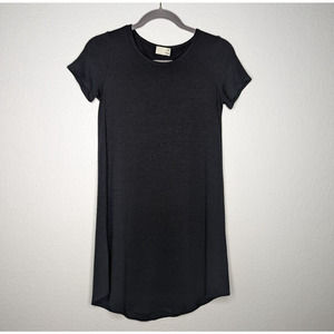 Aritzia Wilfred Free Size S Black Esther Short Sleeve Jersey Knit T Shirt Dress